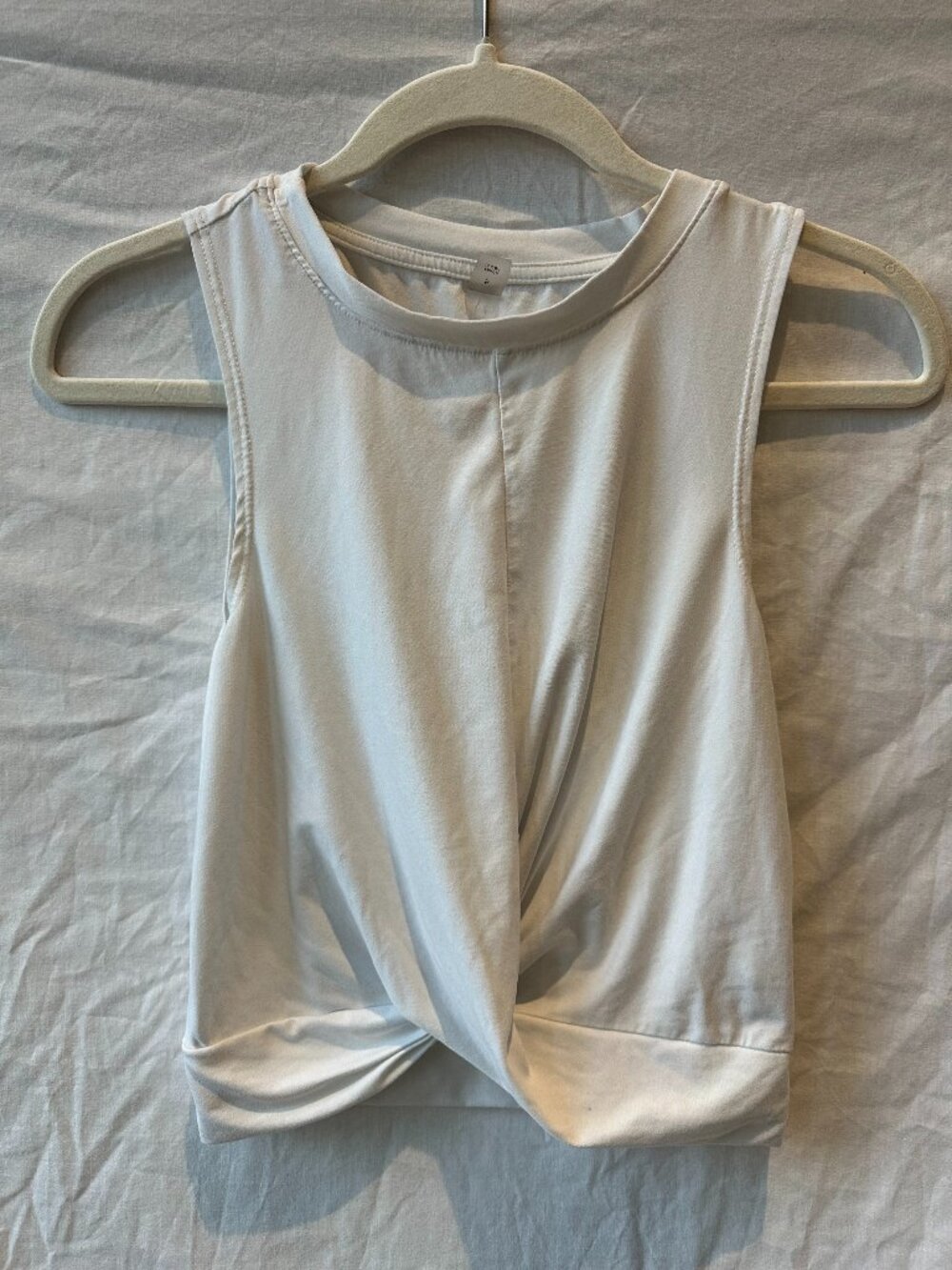 Beyond Yoga Featherweight Intersect Cropped Tank White Size XS